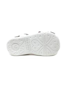 SANDALIA OLIMPO BLANCO- PLATA