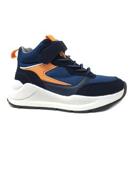 DEPORTIVO VELCRO AZUL-NARANJA