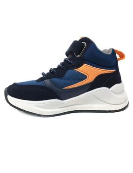 DEPORTIVO VELCRO AZUL-NARANJA