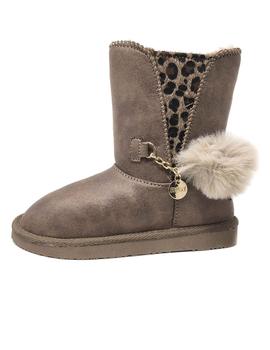 BOTA AUSTRALIANA TAUPE CON POMPON