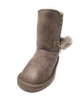 BOTA AUSTRALIANA TAUPE CON POMPON