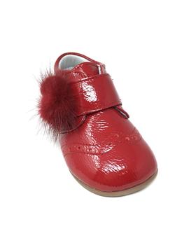 BOTIN CHAROL ARRUGADO ROJO VELCRO