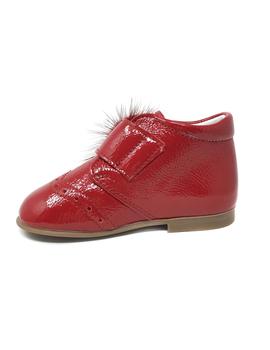 BOTIN CHAROL ARRUGADO ROJO VELCRO