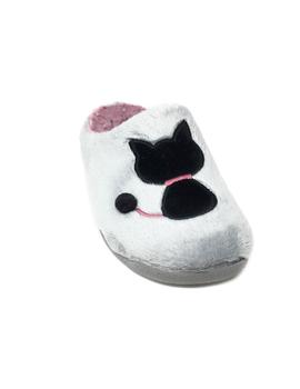 ZAPATILLA DE CASA GRIS GATITO