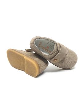 ZAPATO SERRAJE TAUPE VELCRO