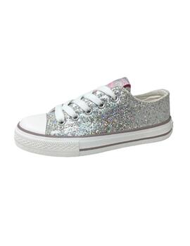 SNEAKERS GLITTER PLATA