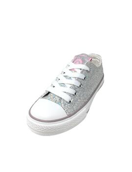 SNEAKERS GLITTER PLATA