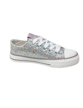 SNEAKERS GLITTER PLATA