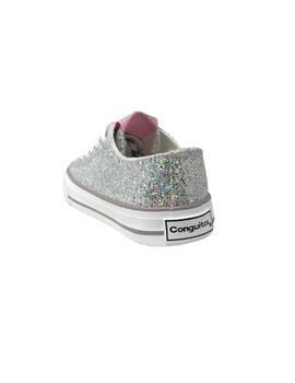 SNEAKERS GLITTER PLATA