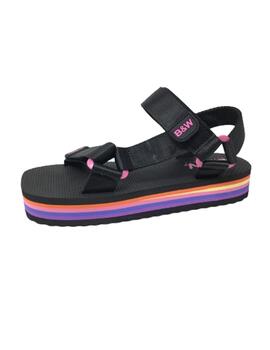 SANDALIA SLIDES NEGRO