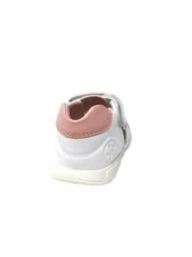 SANDALIA BIOMECANICS BLANCA DETALLES ROSA