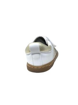 DEPORTIVO PIEL BLANCO FRANJA METALIZADA
