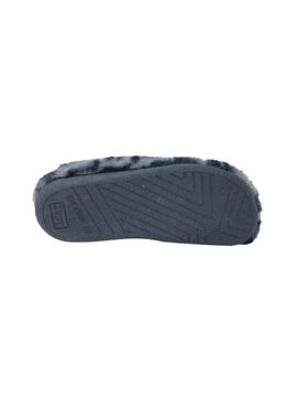 ZAPATILLA DE CASA LEOPARDO GRIS Y AZUL
