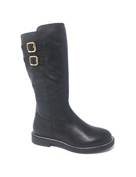 BOTA PIEL NEGRO HEBILLAS