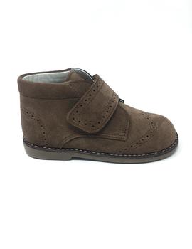 BOTIN VELCRO SERRAJE MARRON