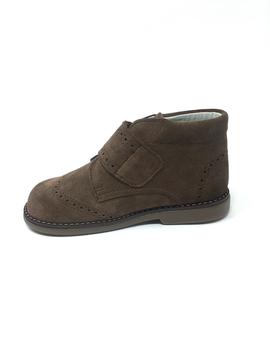 BOTIN VELCRO SERRAJE MARRON