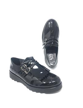 BLUCHER CHAROL NEGRO 2 HEBILLAS