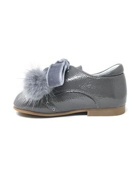 BLUCHER GRIS CHAROL ARRUGADO CON POMPÓN