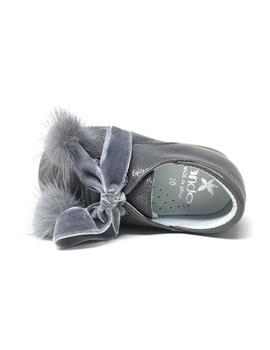 BLUCHER GRIS CHAROL ARRUGADO CON POMPÓN