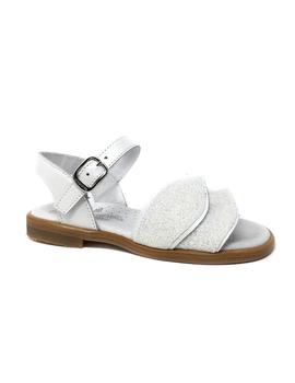 SANDALIA NAPA BLANCA CON GLITTER