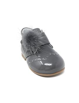 BOTIN CHAROL ARRUGADO GRIS VELCRO