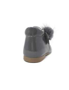 BOTIN CHAROL ARRUGADO GRIS VELCRO